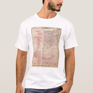 Camiseta Mapa do Condado de Newton com Goodland e Kentland