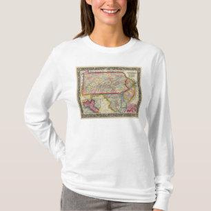 Camiseta Mapa do condado de Pensilvânia, New-jersey