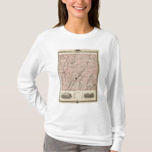 Camiseta Mapa do Condado de Taylor, estado de Iowa