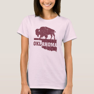 Camiseta Mapa do Contorno do Estado de Oklahoma Buffalo Cou