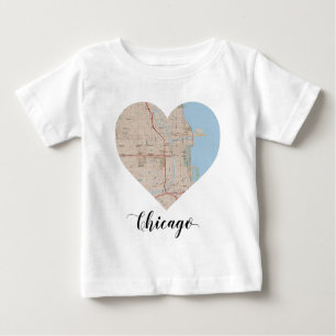 Camiseta Mapa do coração de Chicago