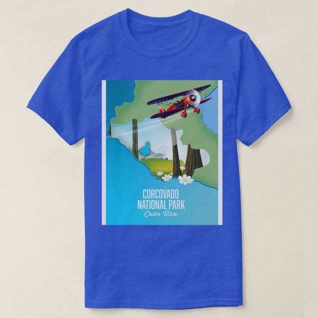 Camiseta Mapa do Corcovado National Park Costa Rica (Frente do Design)