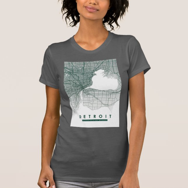 Camiseta Mapa do Detroit (Frente)