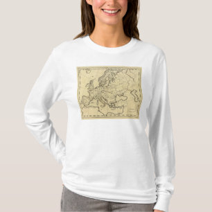 Camiseta Mapa do esboço de Europa