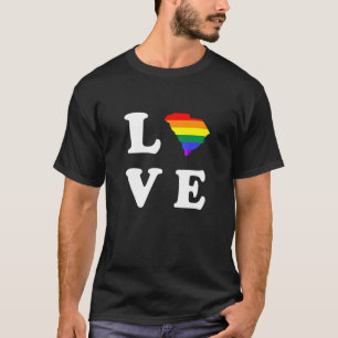 Camiseta Mapa do Estado da Carolina do Sul Lgbt Lésbica Dir