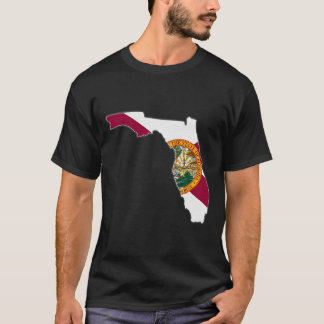 Camiseta Mapa do Estado da Flórida Bandeira da Flórida Raíz