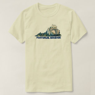 Camiseta Mapa do Estado da Virgínia Natural Bridge