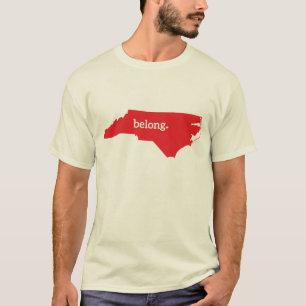 Camiseta Mapa do Estado de Carolina do Norte