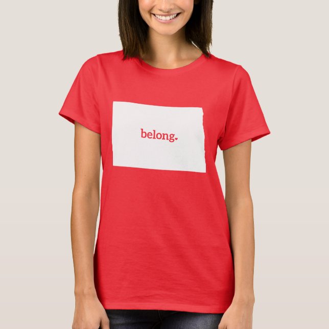 Camiseta Mapa do Estado de Dakota do Norte Belong (Frente)