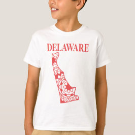 Camiseta Mapa do Estado de Delaware, feito em Delaware