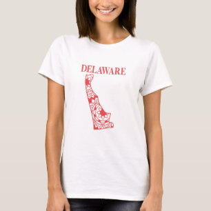 Camiseta Mapa do Estado de Delaware, feito em Delaware