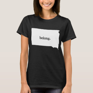 Camiseta Mapa do Estado de Heart Dakota do Sul Belong