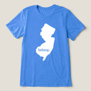 Camiseta Mapa do Estado de Heart New Jersey Belong