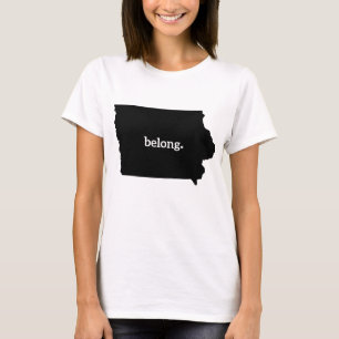 Camiseta Mapa do Estado de Iowa Belong
