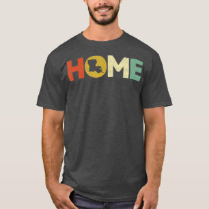 Camiseta Mapa do Estado de Luisiana em Vintage Souvenirs Lo