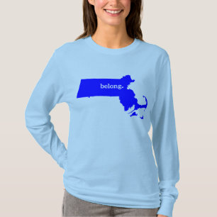 Camiseta Mapa do Estado de Massachusetts Belong