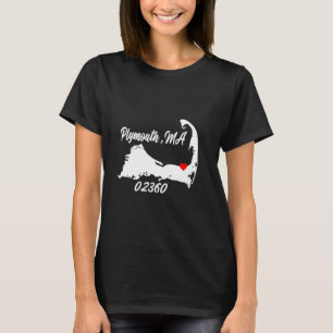 Camiseta Mapa do Estado de Massachusetts do Plymouth MÃE 02
