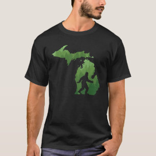 Camiseta Mapa do estado de Michigan - Bigfoo Funny Sasquatc