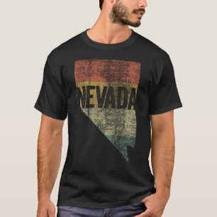 Camiseta Mapa do Estado de Nevada Vintage Retro Pôr do Sol