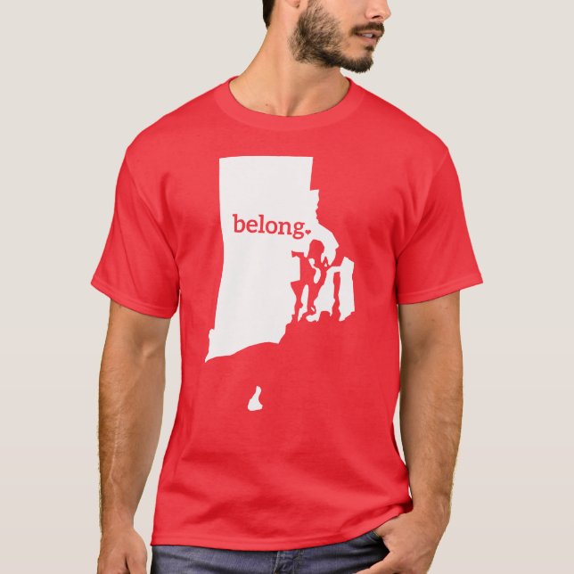 Camiseta Mapa do Estado de Rhode Island Belong (Frente)