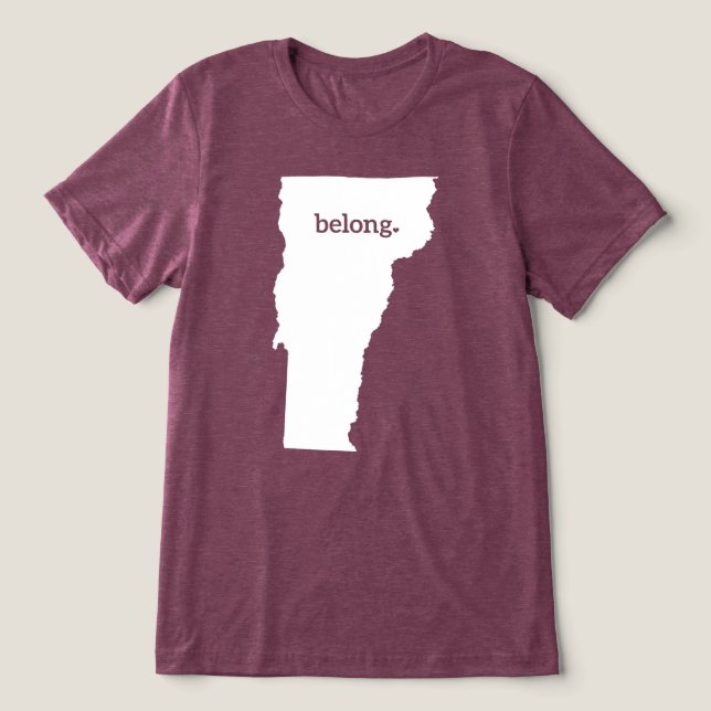 Camiseta Mapa do Estado de Vermont Belong (Design frontal)