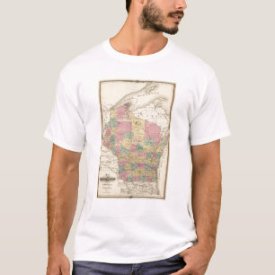 Camiseta Mapa do estado de Wisconsin