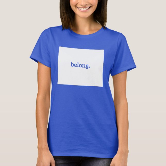 Camiseta Mapa do Estado de Wyoming Belong (Frente)