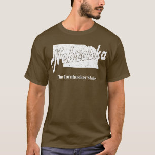Camiseta Mapa do Estado do Esporte no Nebraska NE Vintage D