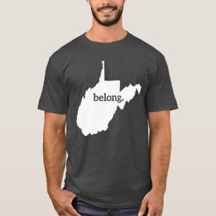 Camiseta Mapa do Estado do Heart West Virginia Belong