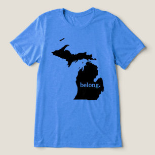 Camiseta Mapa do Estado do Michigan Belong