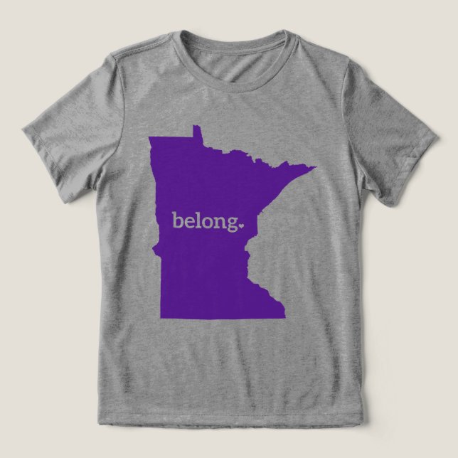 Camiseta Mapa do Estado do Minnesota Belong (Design frontal)