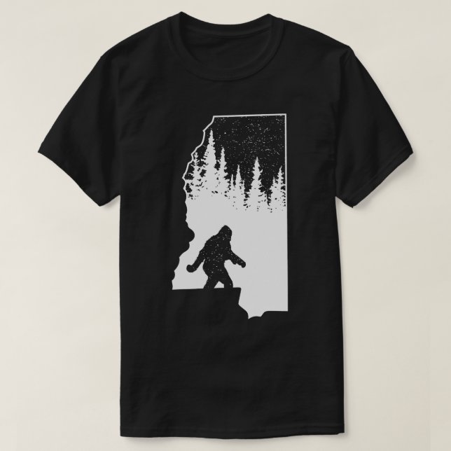 Camiseta Mapa do Estado do Mississippi (Frente do Design)