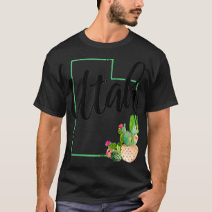 Camiseta Mapa do Estado do Orgulho de Utah Cactus Vintage U