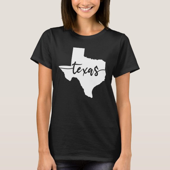 Camiseta Mapa do Estado do Texas EUA (Frente)