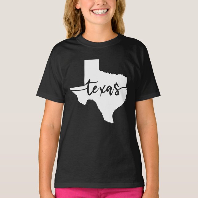 Camiseta Mapa do Estado do Texas EUA (Frente)