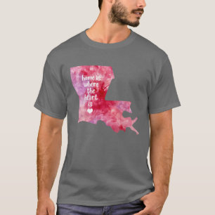 Camiseta mapa do estado dos EUA aquarela azul Baton Rouge L