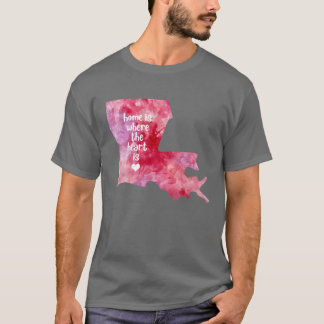 Camiseta mapa do estado dos EUA aquarela azul Baton Rouge L