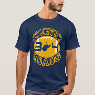 Camiseta Mapa do Estado para o West Virginia Football Count