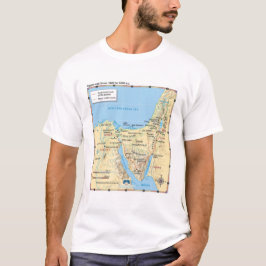 Camiseta Mapa do êxodo Egipto e Sinai 1400 a de Moses B