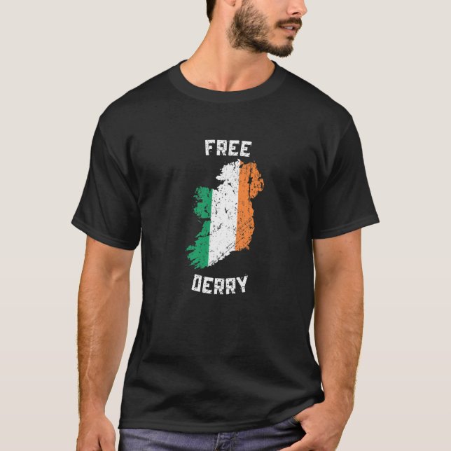 Camiseta Mapa do Free Derry Ireland (Frente)