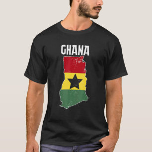 Camiseta Mapa do Gana País Africano Bandeira do Gana