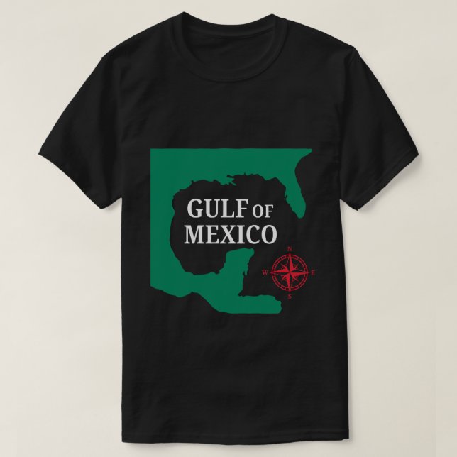 Camiseta Mapa Do Golfo Do México (Frente do Design)