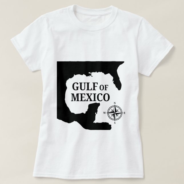 Camiseta Mapa Do Golfo Do México (Frente do Design)