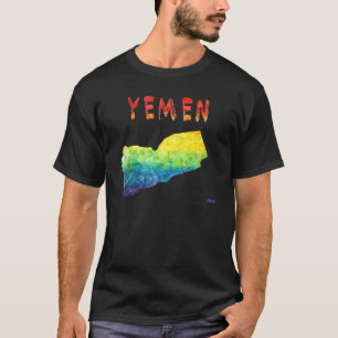 Camiseta Mapa do Iémen Colorido e Isolado, em Coloração d'á