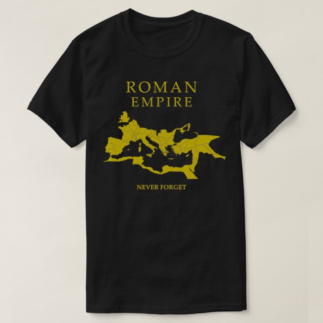 Camiseta Mapa do Império Romano Nunca Esquece o SPQR Roma  (Frente do Design)