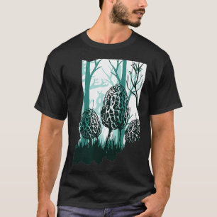 Camiseta Mapa do Indiana Morel Mushroom caçando um Morel e