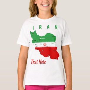 Camiseta Mapa do Irã com Bandeira e Emblema