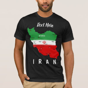 Camiseta Mapa do Irã com Bandeira e Emblema
