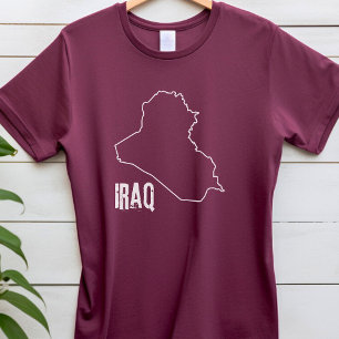 Camiseta Mapa do Iraque - Limite Nacional do Iraque