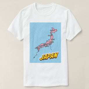 Camiseta Mapa do Japão Ilustrado em Pop Art